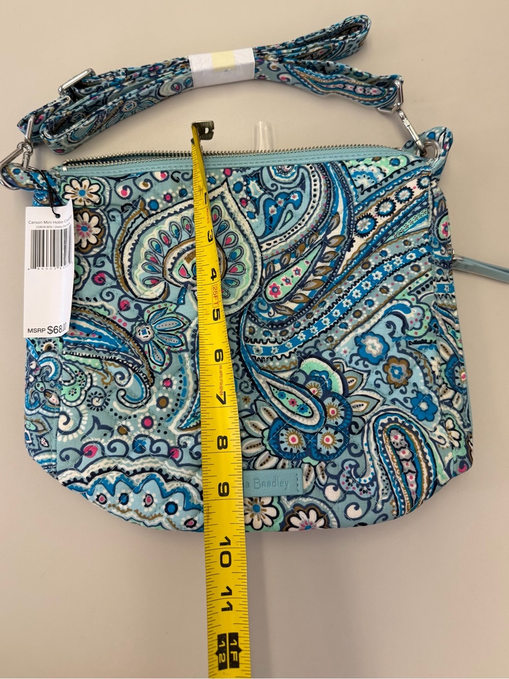 NWT Vera Bradley Carson Mini Hobo Crossbody Daisy Dot Paisley Bag - Picture 4 of 7